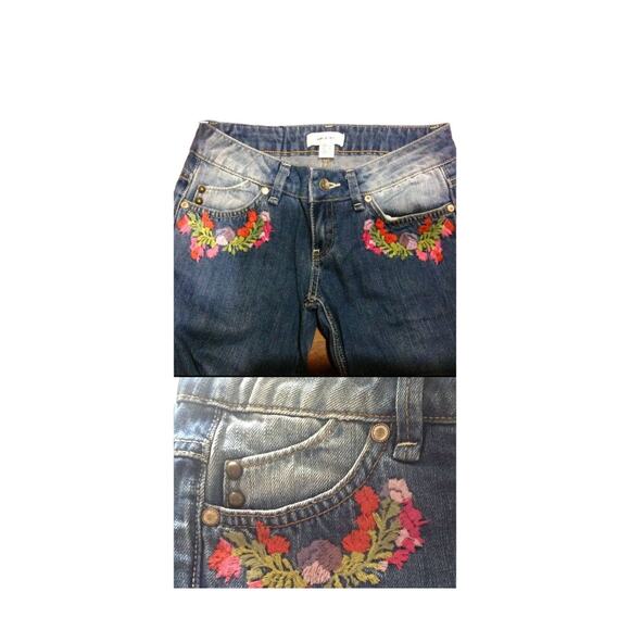 Mango embroidery trimmed Wide Leg Jeans size US size 12 - Picture 4 of 5